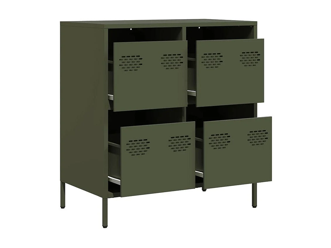 Buffet vert olive 68x39x73,5 acier laminé à froid