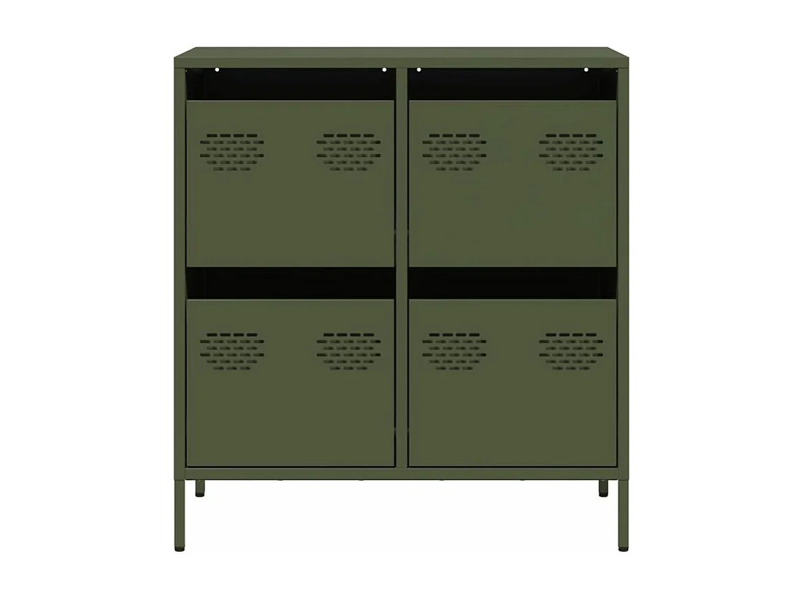 Buffet vert olive 68x39x73,5 acier laminé à froid
