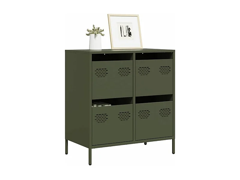 Buffet vert olive 68x39x73,5 acier laminé à froid