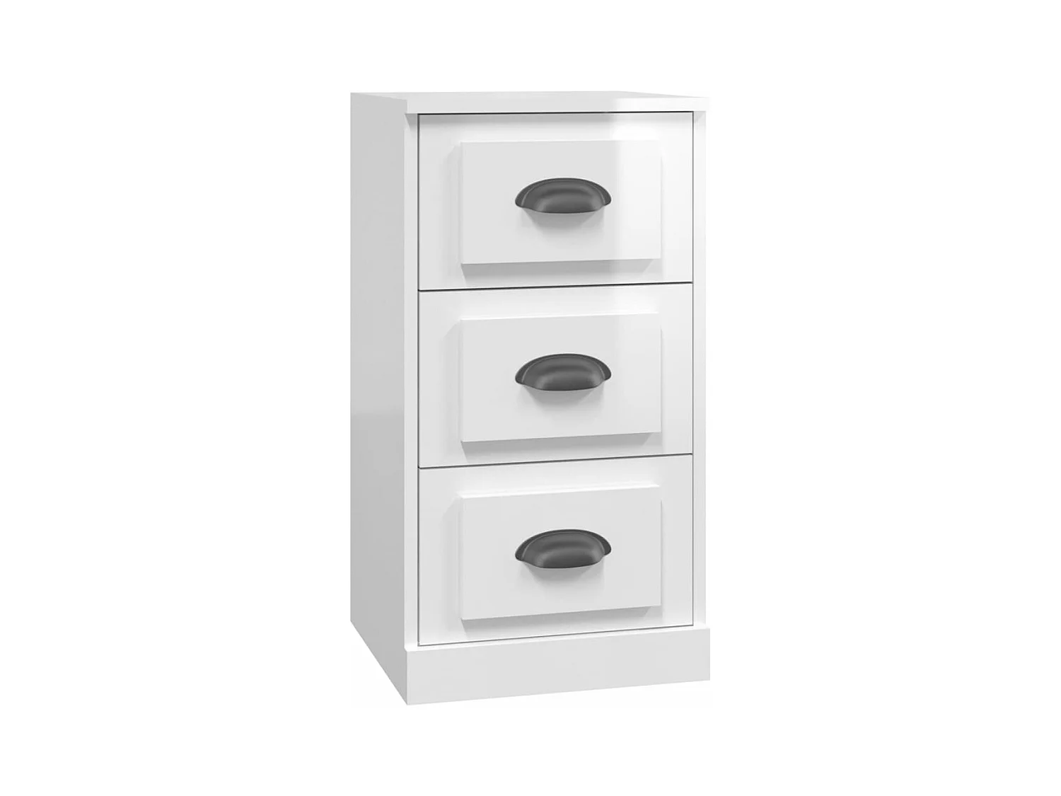 Buffet blanc brillant 36x35,5x67,5 bois d'ingénierie