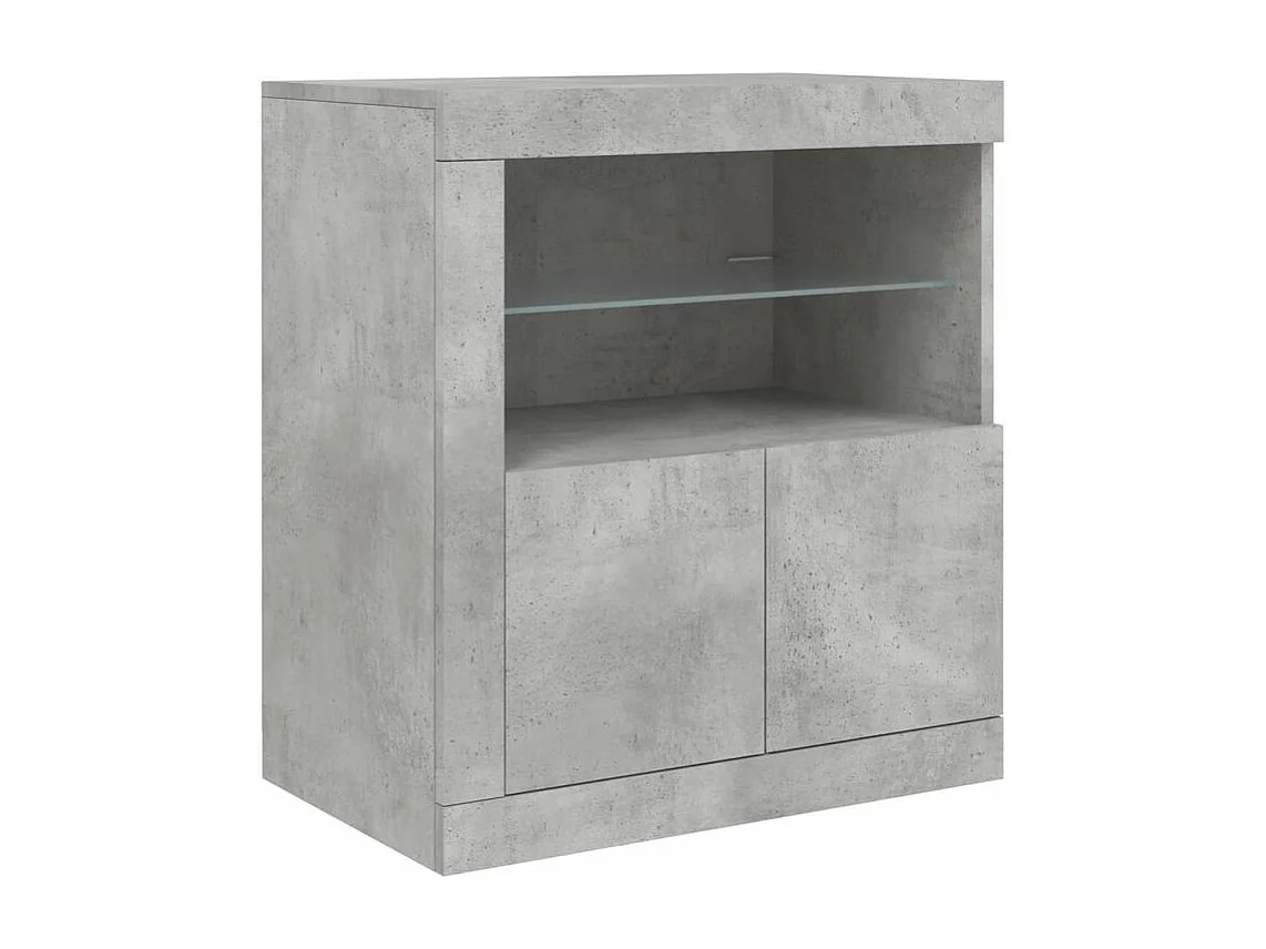 Buffet avec lumières LED gris béton 283x37x67