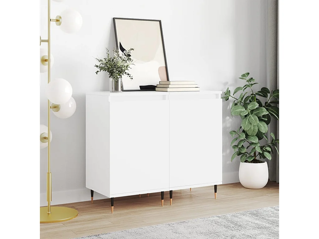 Buffets 2 pcs blanc 40x35x70 bois d’ingénierie