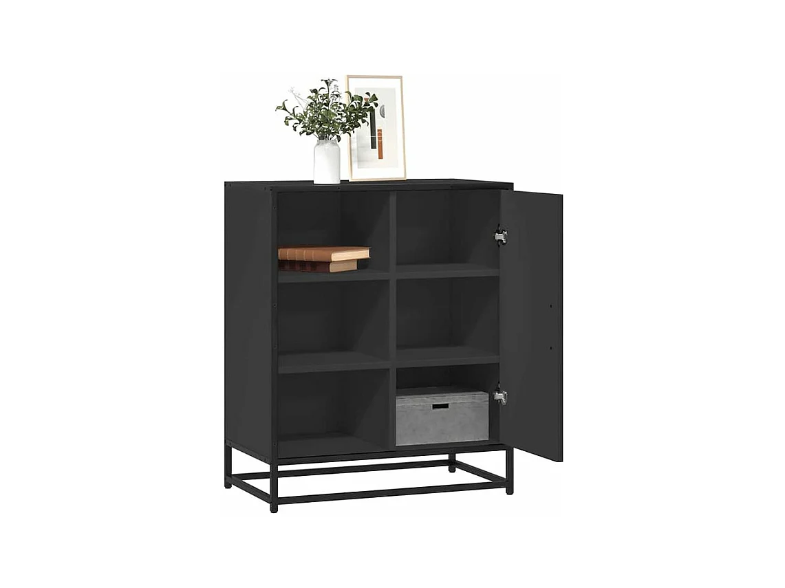 Buffet noir 62x35x76 bois d'ingénierie