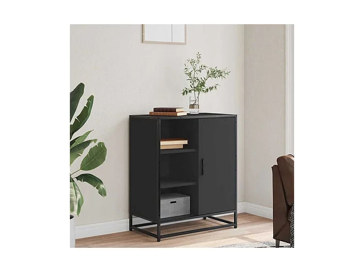 Buffet noir 62x35x76 bois d'ingénierie