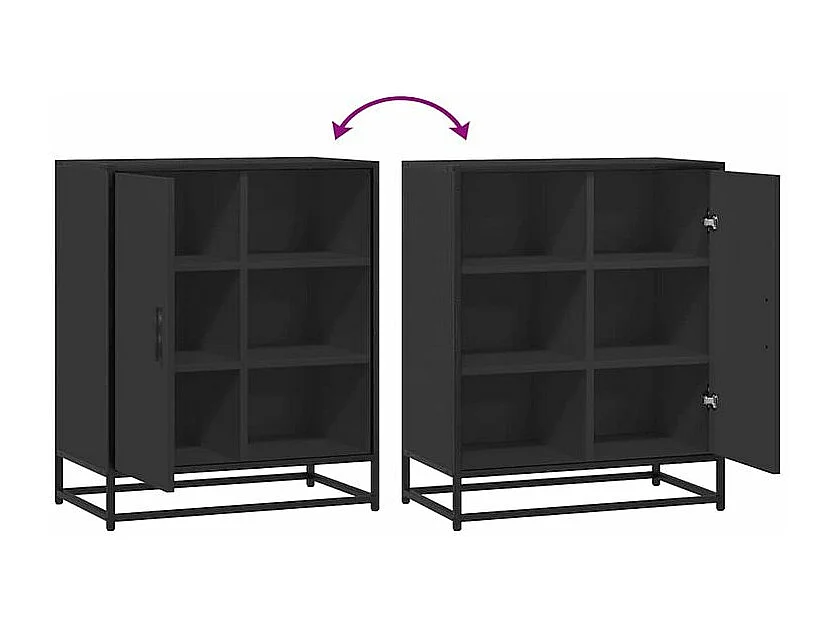 Buffet noir 62x35x76 bois d'ingénierie