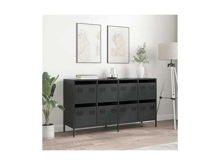 Buffet noir 135x39x73,5 acier laminé à froid