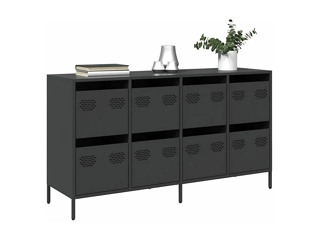 Buffet noir 135x39x73,5 acier laminé à froid