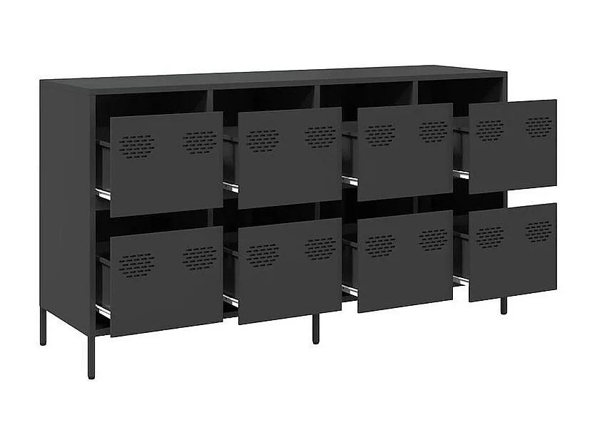 Buffet noir 135x39x73,5 acier laminé à froid