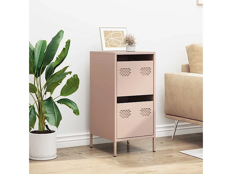 Buffet rose 35x39x73,5 acier laminé à froid