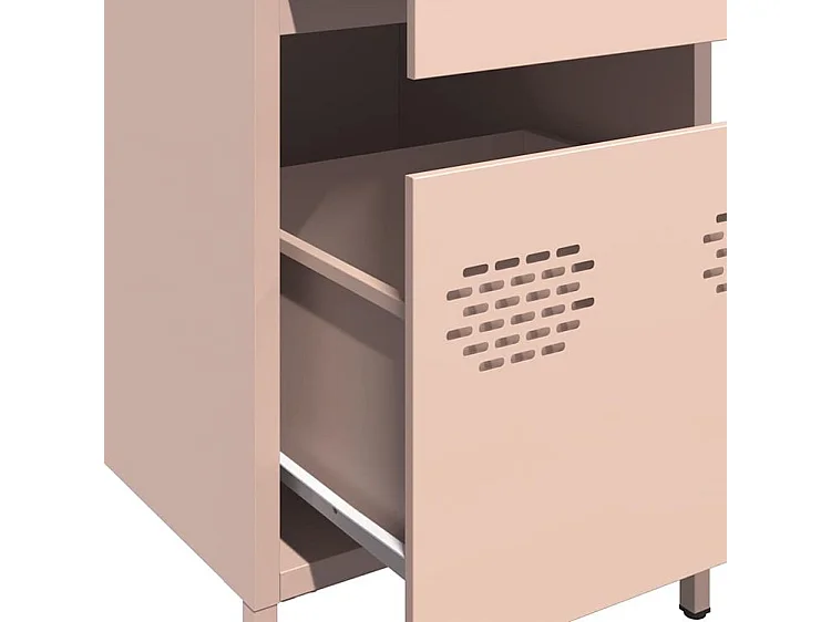 Buffet rose 35x39x73,5 acier laminé à froid