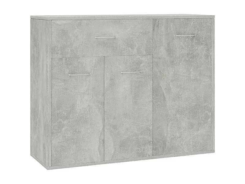 Petit buffet 3 portes et 1 tiroir Homa L 88cm - Gamme intemporelle-Couleur Gris béton