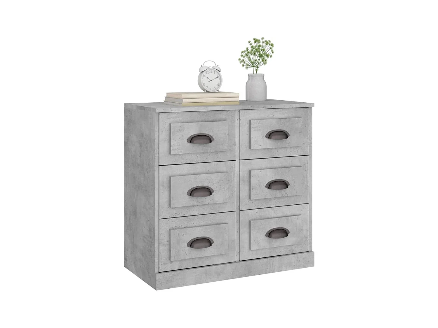 Buffet gris béton 70x35,5x67,5 bois d'ingénierie