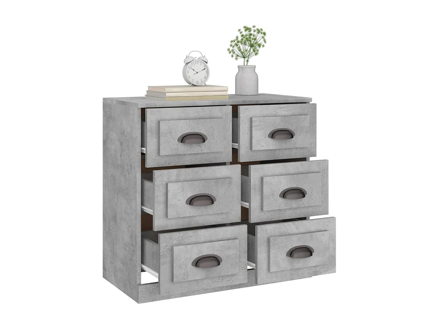 Buffet gris béton 70x35,5x67,5 bois d'ingénierie