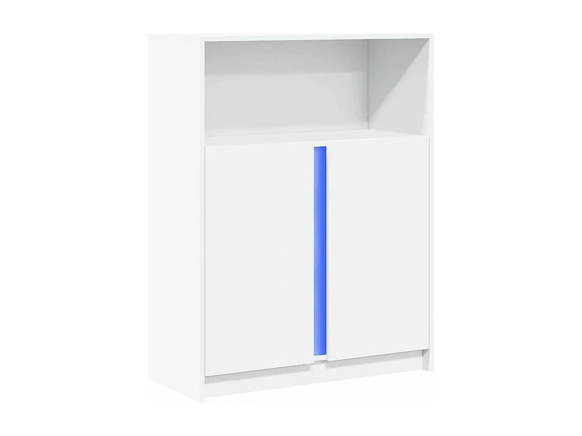 Buffet avec LED blanc 77x34x100 bois d'ingénierie
