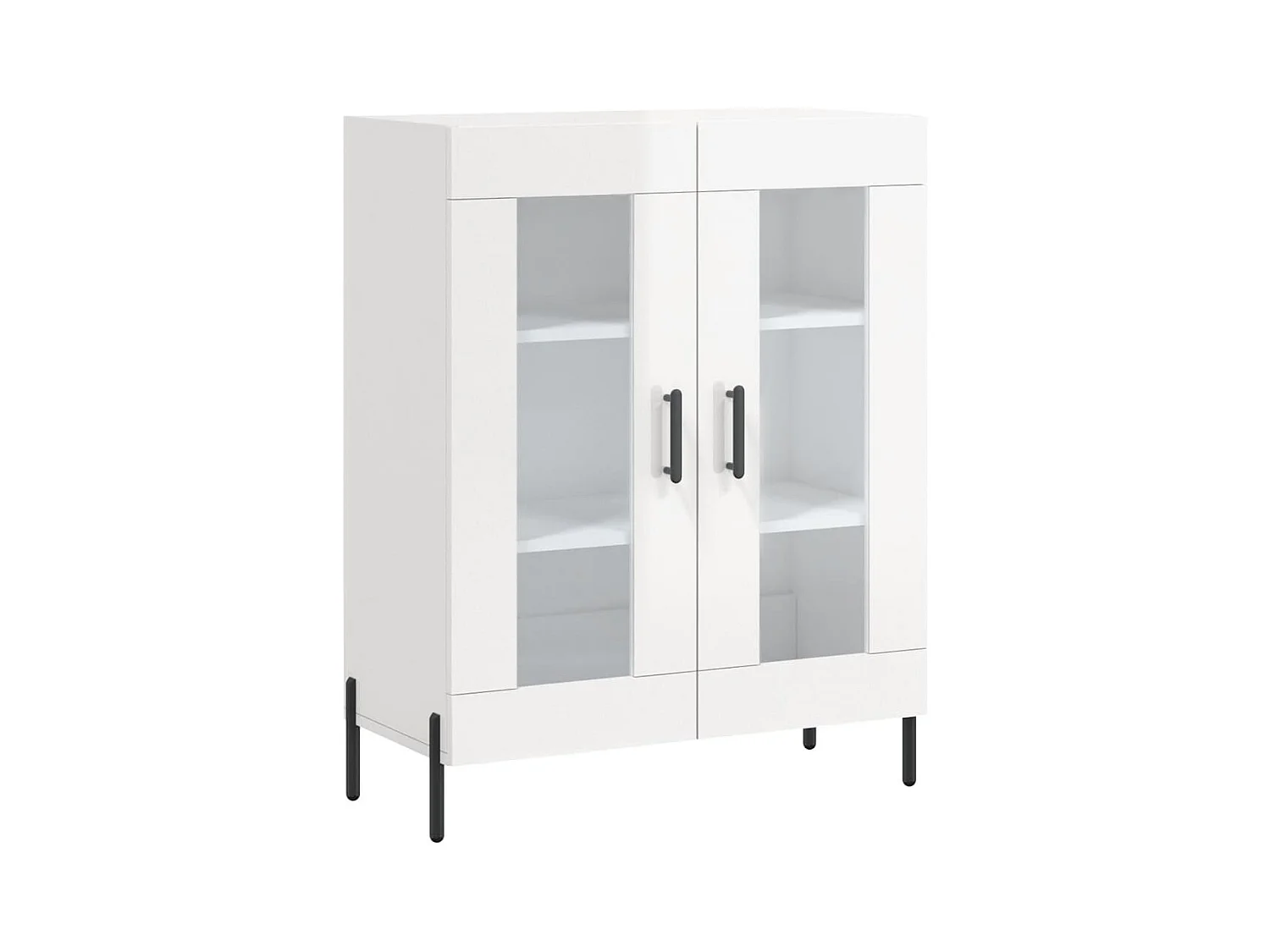 Buffet Blanc brillant 69,5x34x90 Bois d'ingénierie