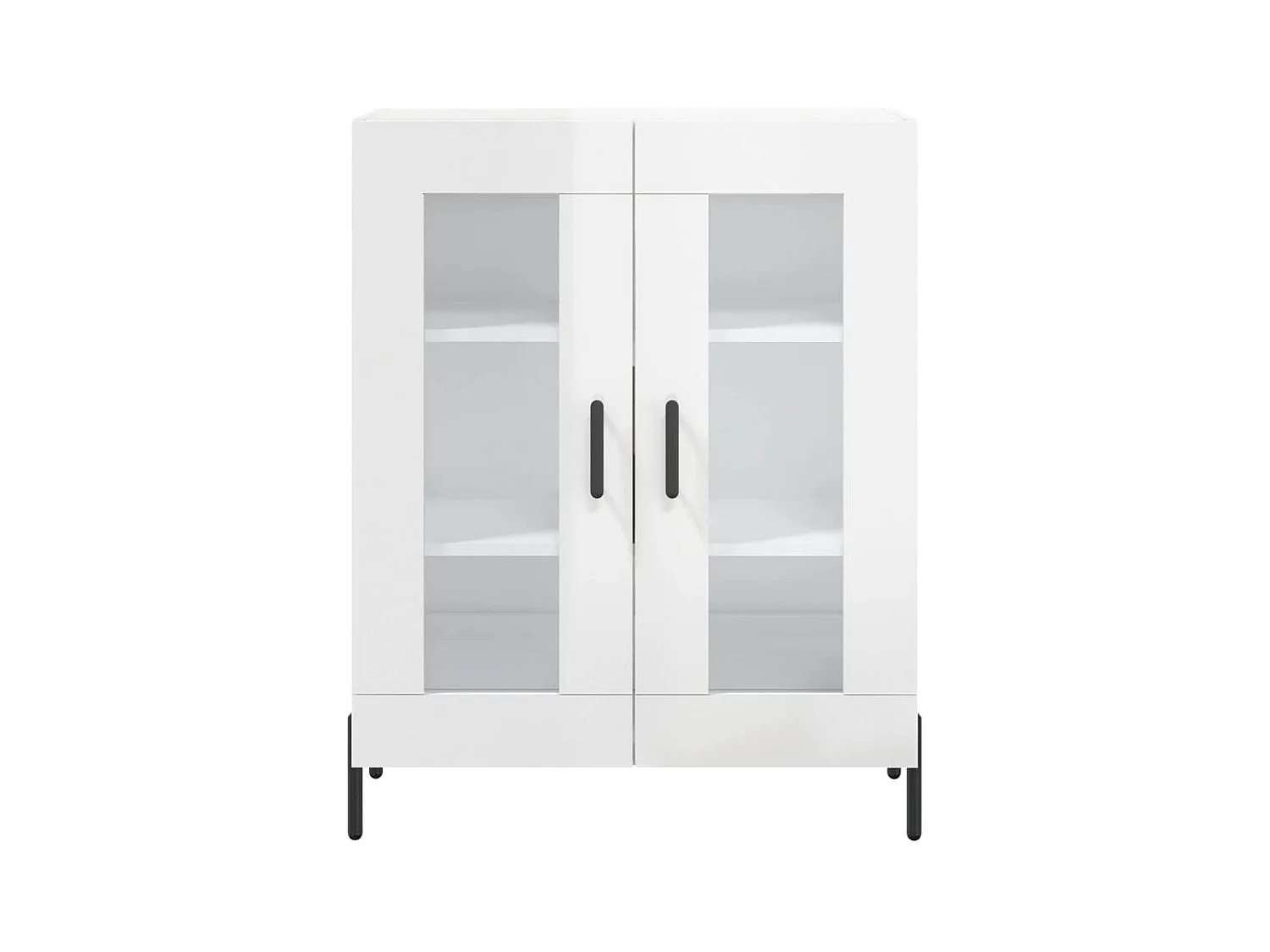 Buffet Blanc brillant 69,5x34x90 Bois d'ingénierie