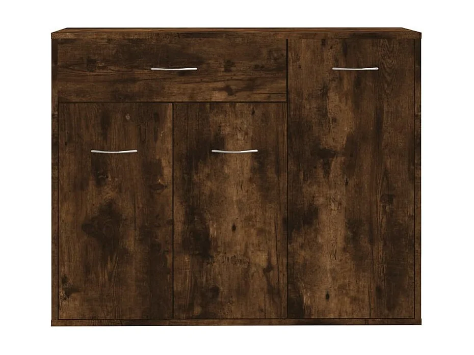 Petit buffet 3 portes et 1 tiroir Homa L 88cm - Gamme intemporelle-Couleur Marron fumé