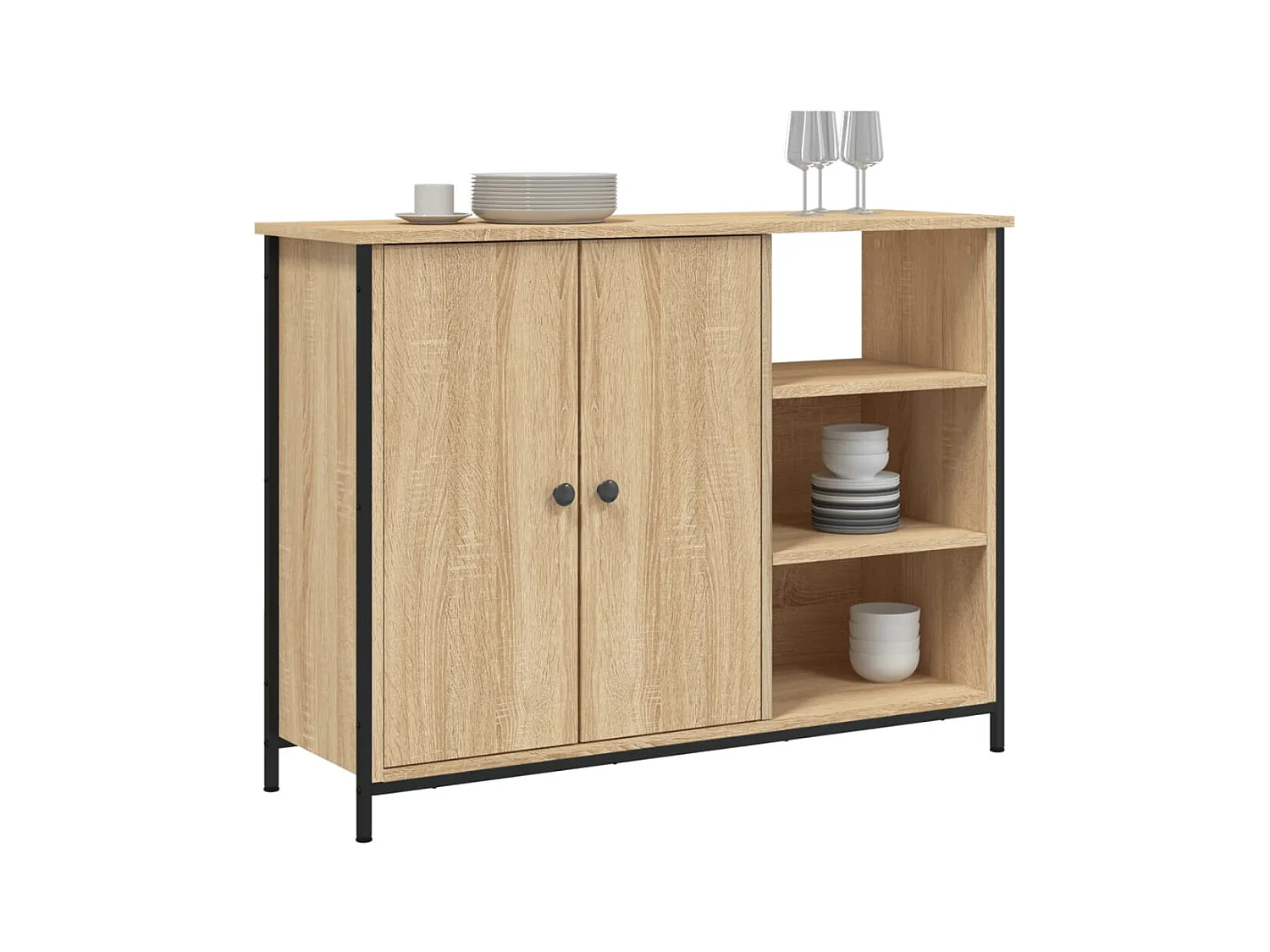 Buffet chêne sonoma 100x33x75 bois d'ingénierie