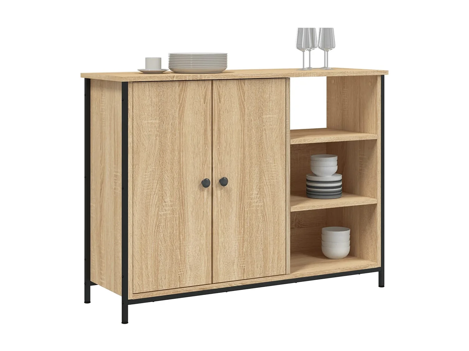 Buffet chêne sonoma 100x33x75 bois d'ingénierie