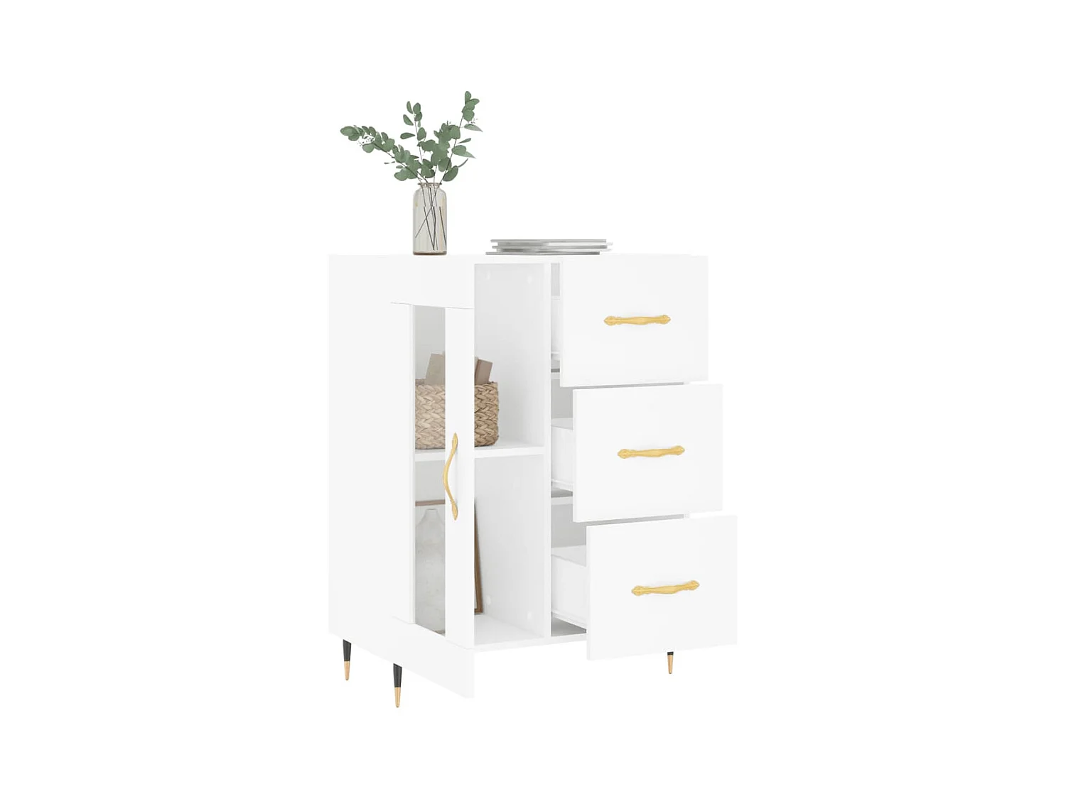 Buffet blanc 69,5x34x90 bois d'ingénierie