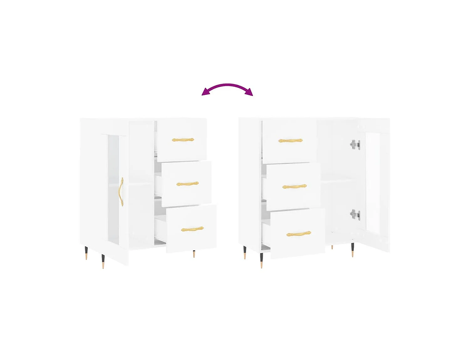 Buffet blanc 69,5x34x90 bois d'ingénierie