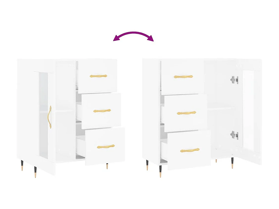 Buffet blanc 69,5x34x90 bois d'ingénierie