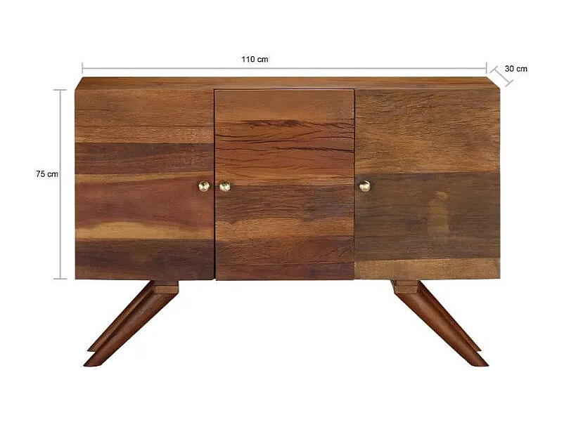 Buffet 3 portes bois recyclé massif Vinila