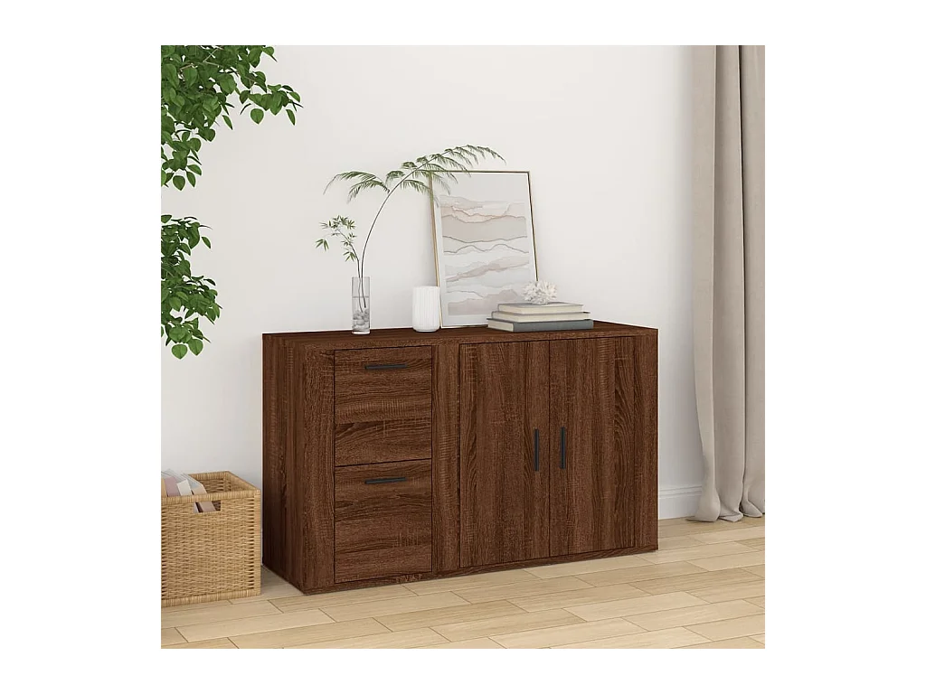 Buffet Chêne marron 100x33x59,5 Bois d'ingénierie