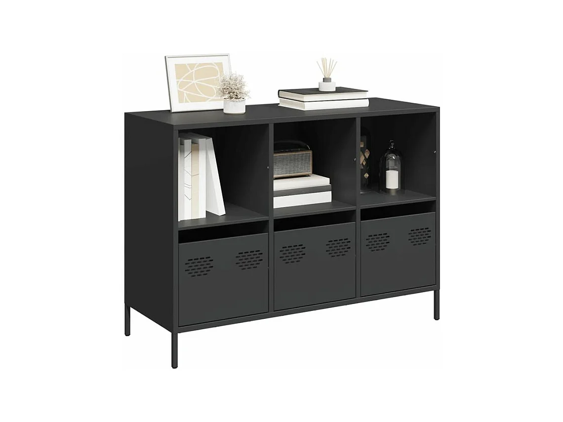 Buffet noir 101,5x39x73,5 acier laminé à froid