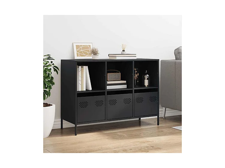 Buffet noir 101,5x39x73,5 acier laminé à froid