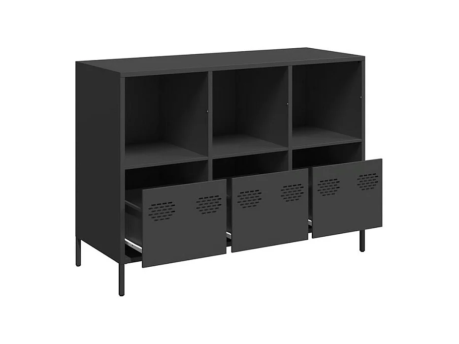 Buffet noir 101,5x39x73,5 acier laminé à froid