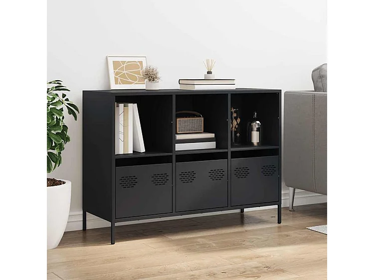 Buffet noir 101,5x39x73,5 acier laminé à froid