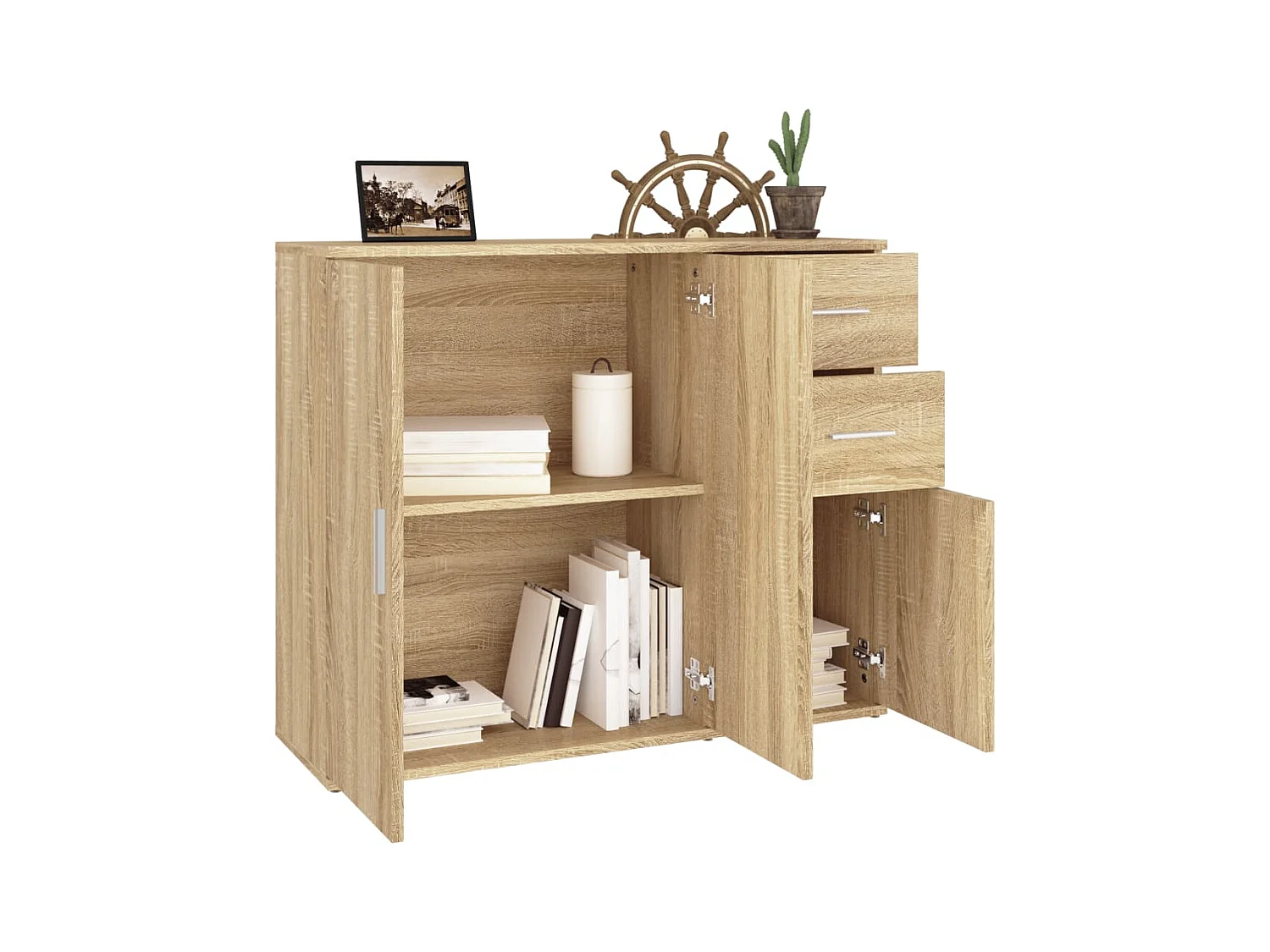 Buffet Chêne sonoma 91x29,5x75 Bois d'ingénierie