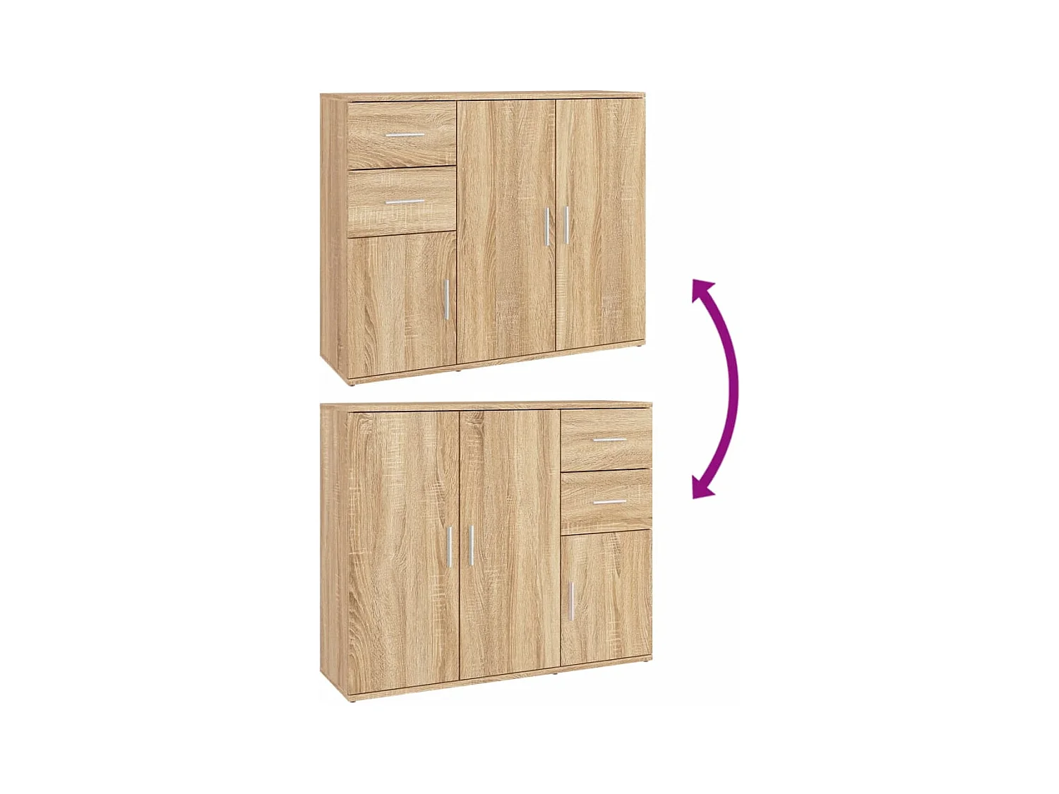 Buffet Chêne sonoma 91x29,5x75 Bois d'ingénierie