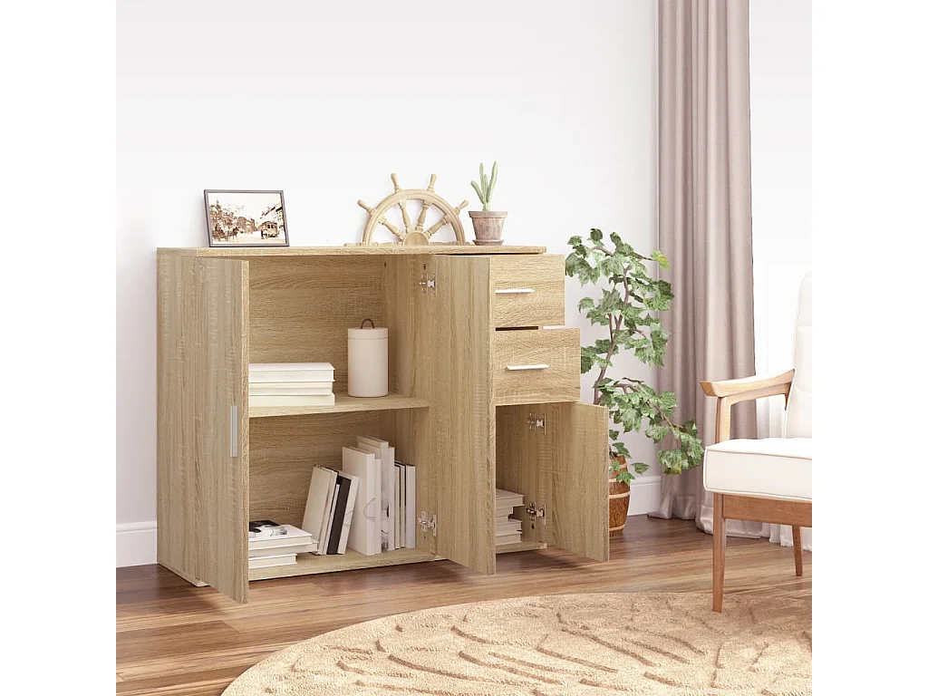 Buffet Chêne sonoma 91x29,5x75 Bois d'ingénierie