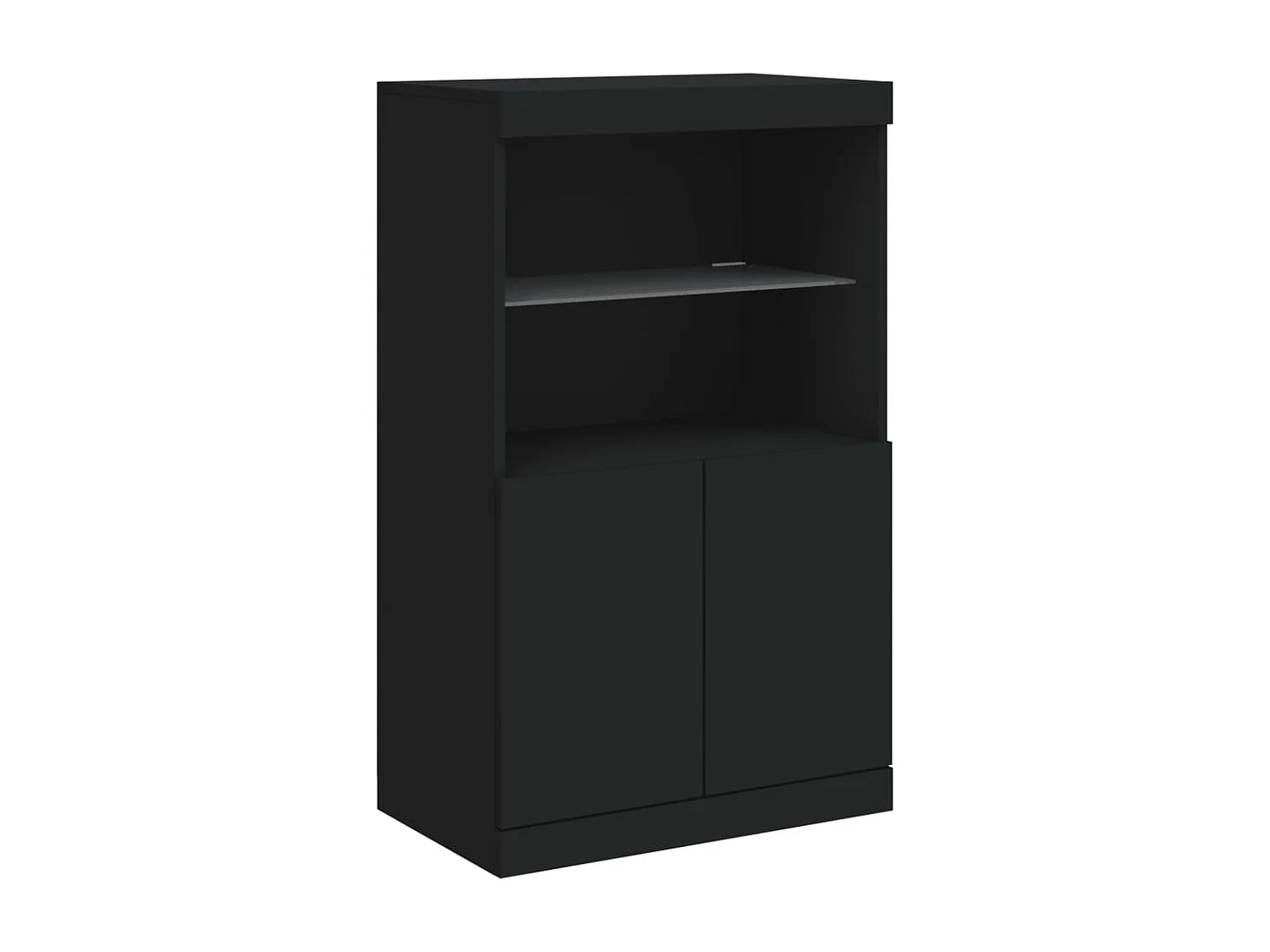 Buffet avec lumières LED noir 181,5x37x100