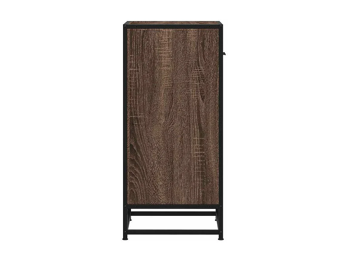 Buffet chêne marron 35,5x35x76 bois d'ingénierie et métal