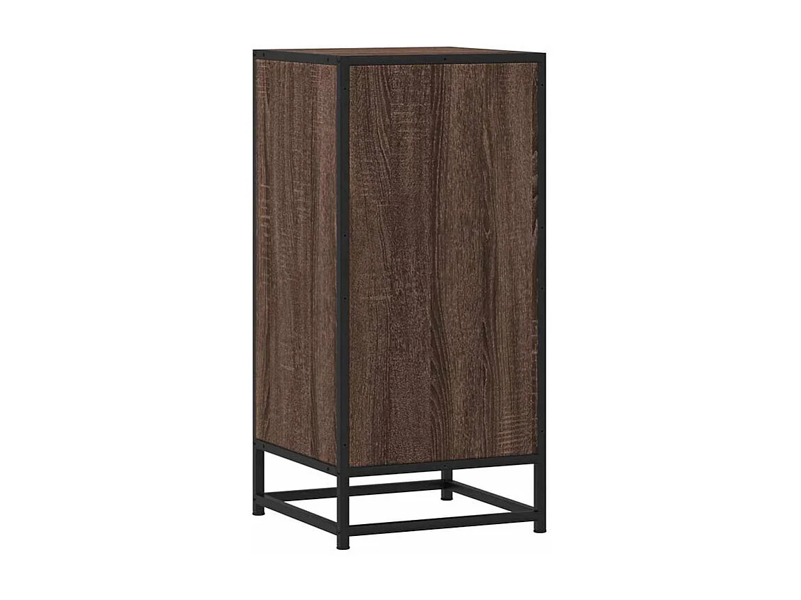 Buffet chêne marron 35,5x35x76 bois d'ingénierie et métal