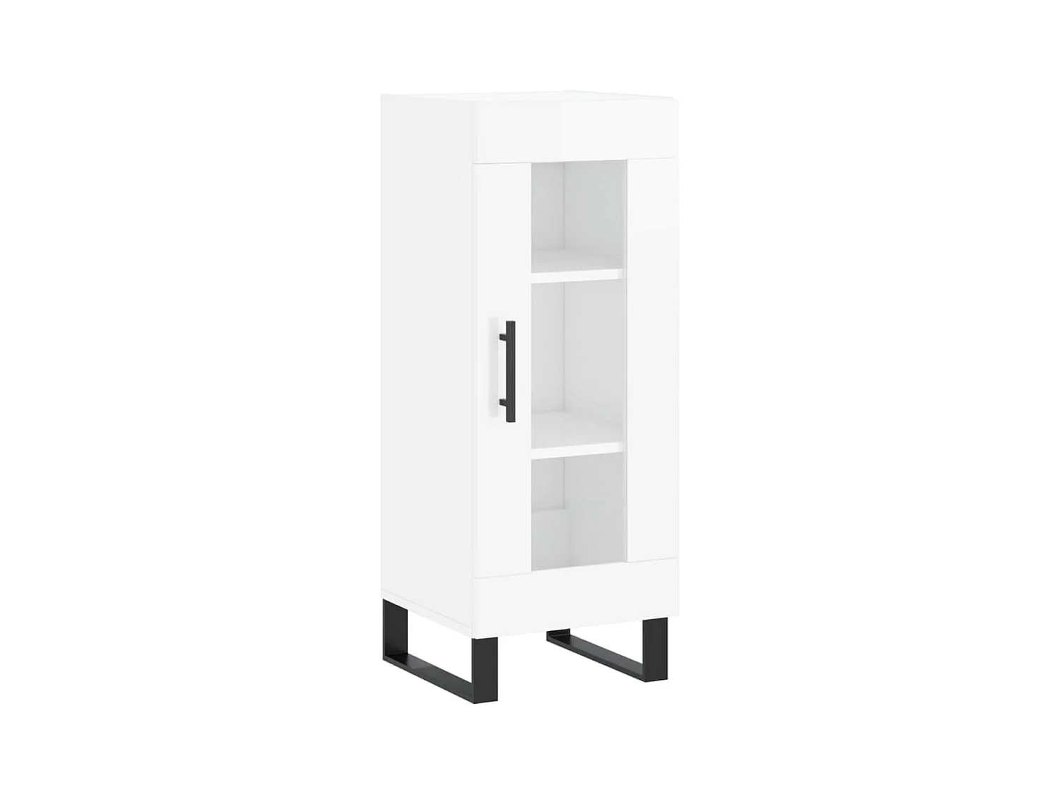 Buffet Blanc brillant 34,5x34x90 Bois d'ingénierie