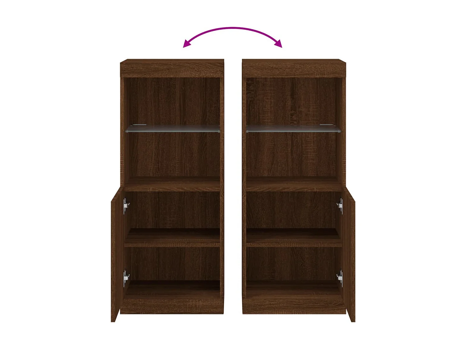 Buffet avec lumières LED chêne marron 41x37x100