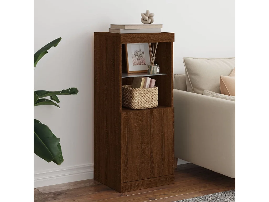 Buffet avec lumières LED chêne marron 41x37x100
