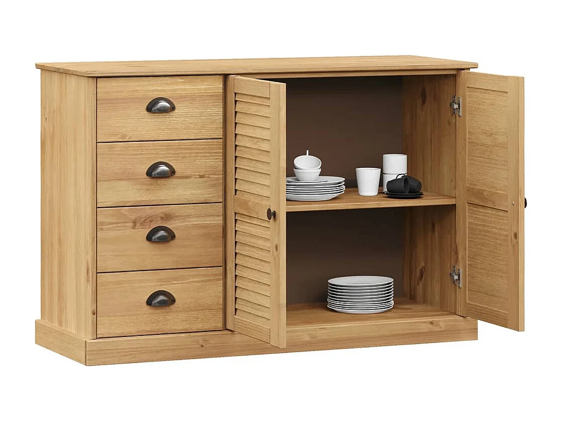 Buffet avec tiroirs VIGO 113x40x75 bois massif de pin