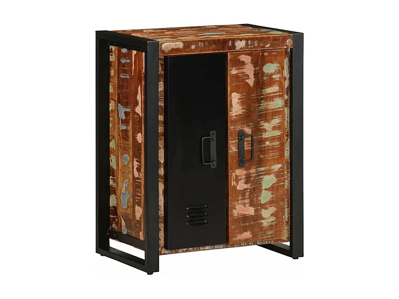 Buffet multicolore 55x35x70 bois massif récupération