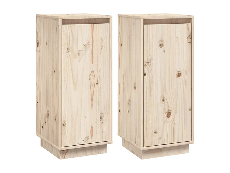 Buffets 2 pcs 31,5x34x75 Bois massif de pin 2