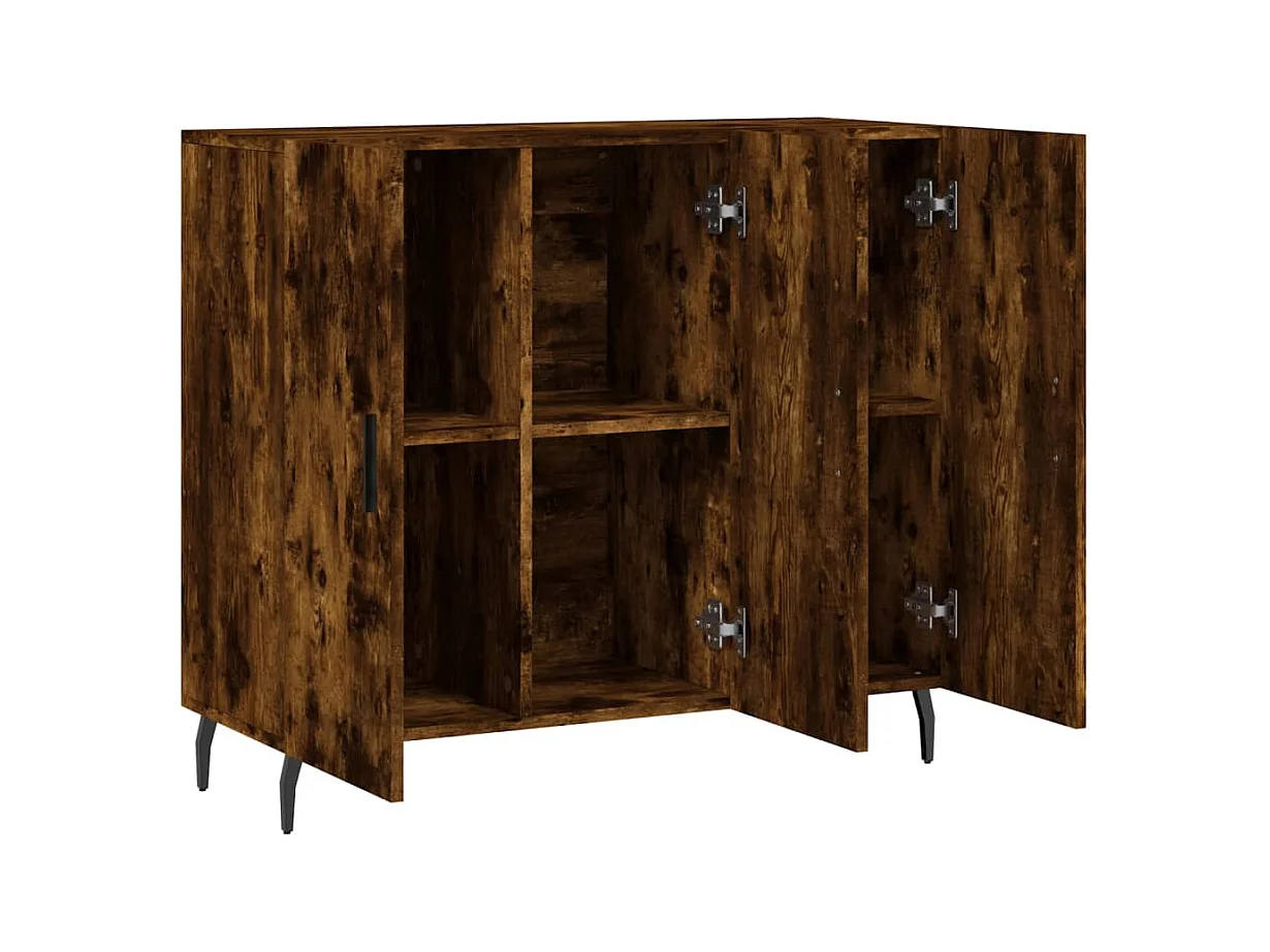 Buffet chêne fumé 90x34x80 bois d'ingénierie
