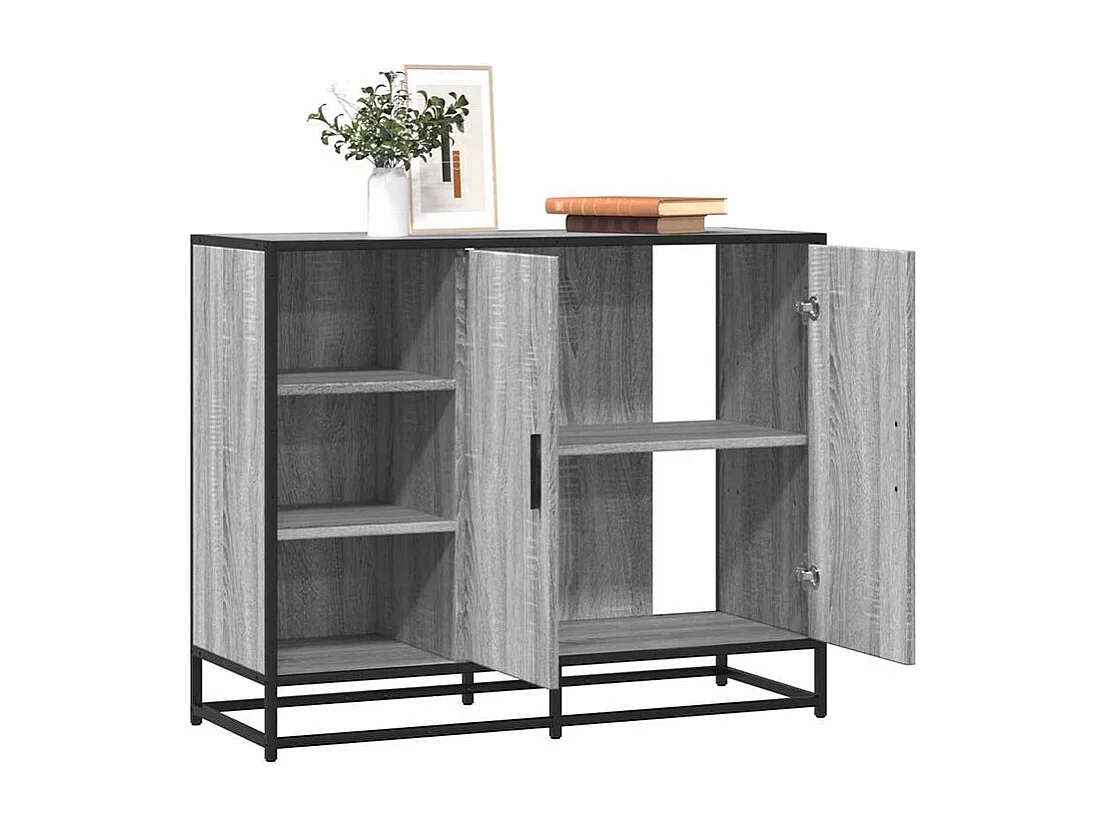 Buffet sonoma gris 92x35x76 bois d'ingénierie