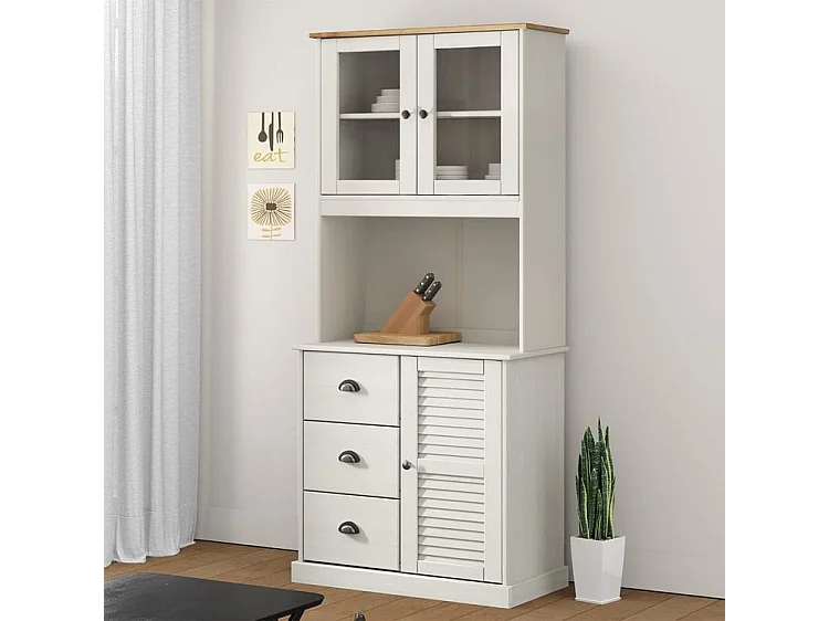 Dessus de commode VIGO blanc 78x30x100 bois massif de pin