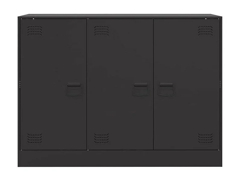 Meuble de rangement 3 portes en acier Lazard 99cm - Style Industriel-Couleur Noir
