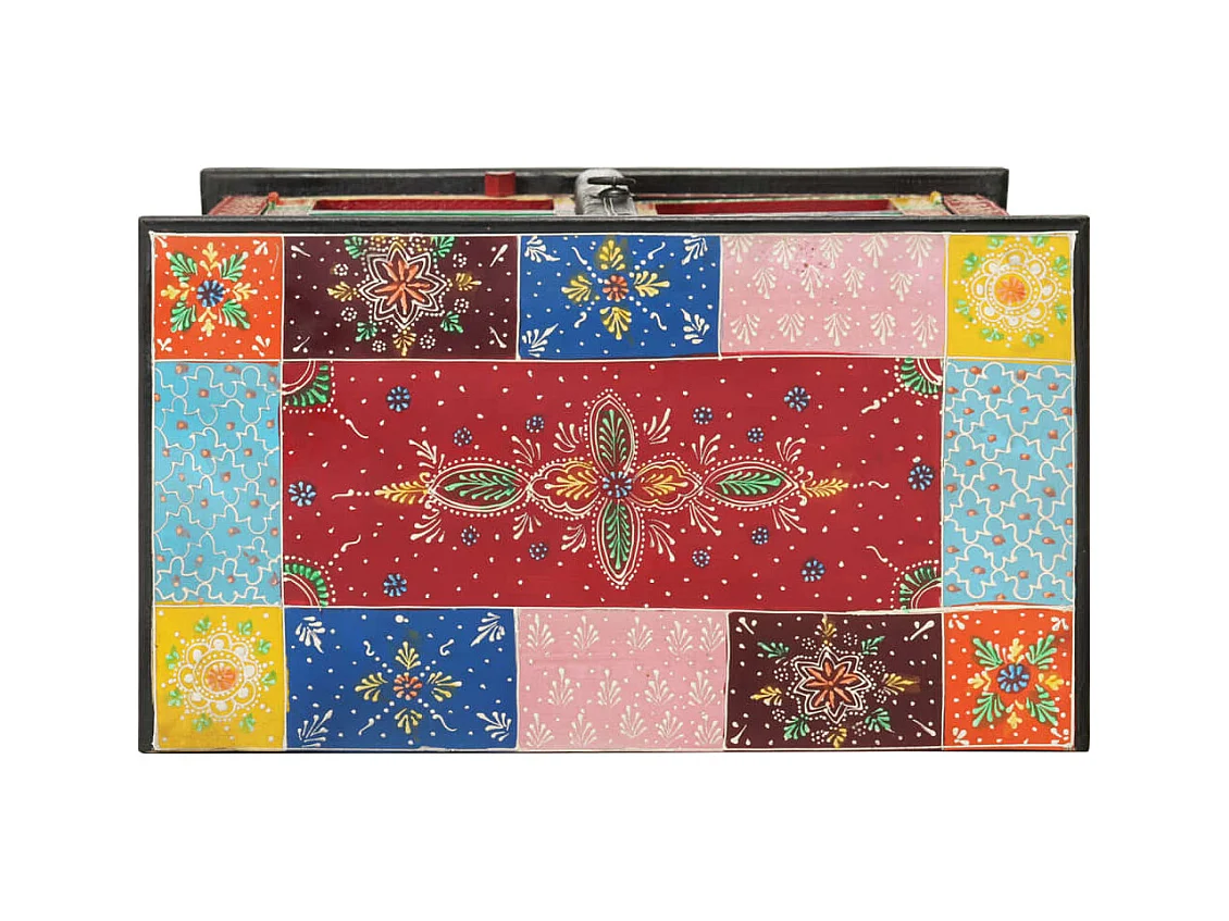 Buffet peint à la main avec portes 53x30x75 Bois de manguier