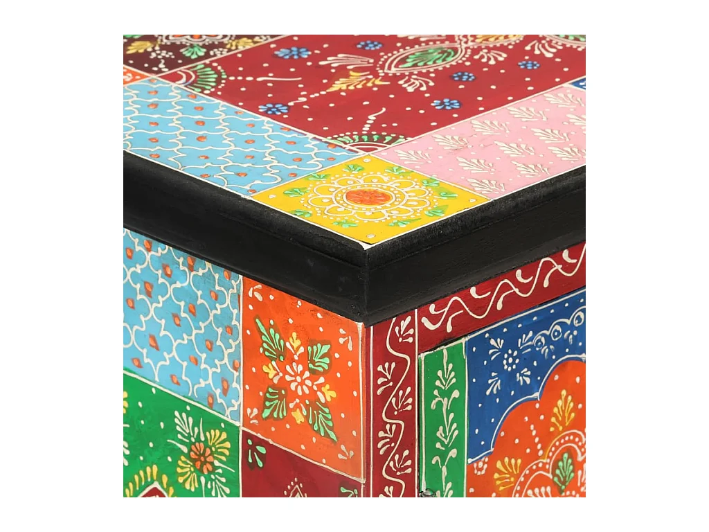 Buffet peint à la main avec portes 53x30x75 Bois de manguier